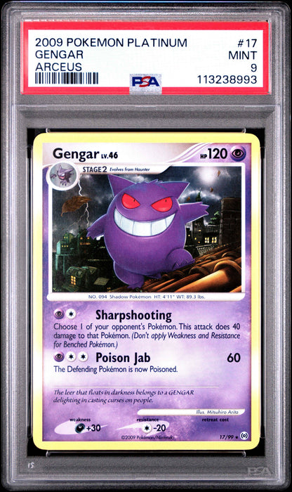 [PSA 9] Gengar 17/99 2009 Pokémon Platinum Arceus | Low Pop 74 😈